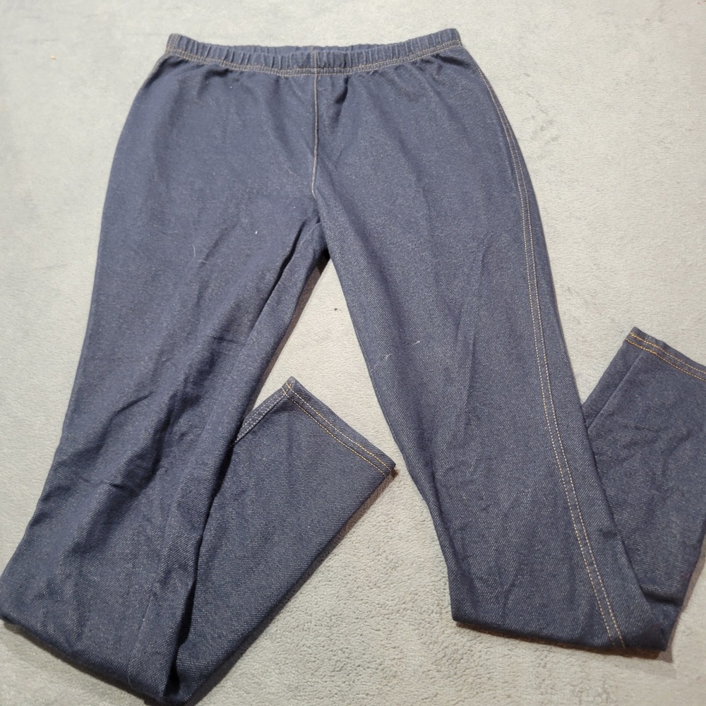 Faded Glory Jeggings Womens Small 4-6 Blue Dark Wash Denim Stretch Elastic Waist